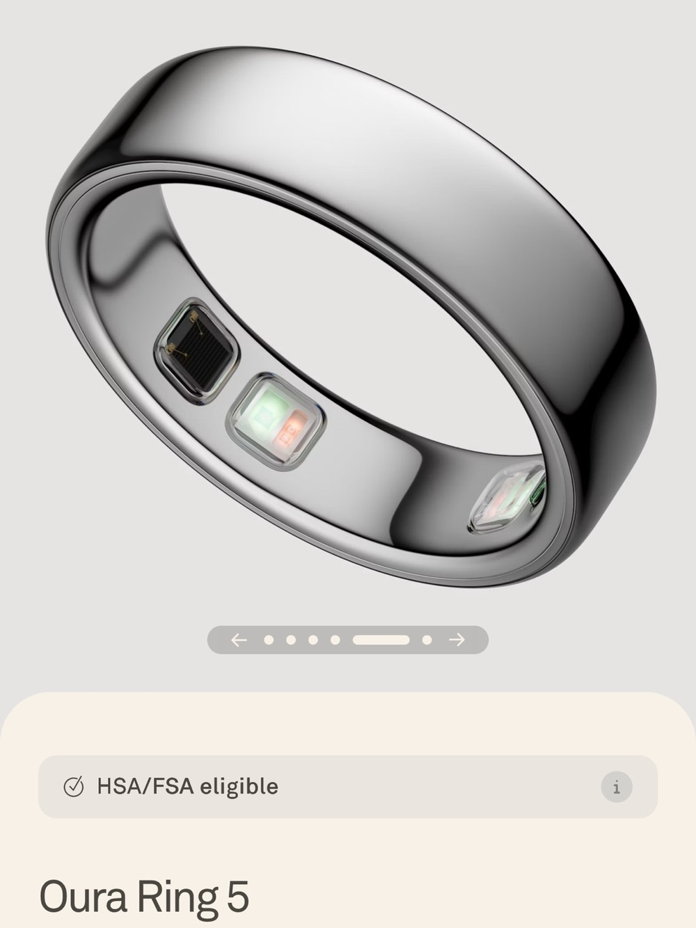 Oura Ring 5 in Silver (Size 7)